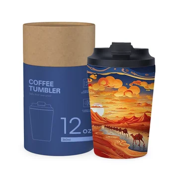 Coffee Mug Customized Logo Stainless Steel Reusable Eco-friendly Insulation Double Walled Thermal Sports Mugs Outdoor Coffee Cup