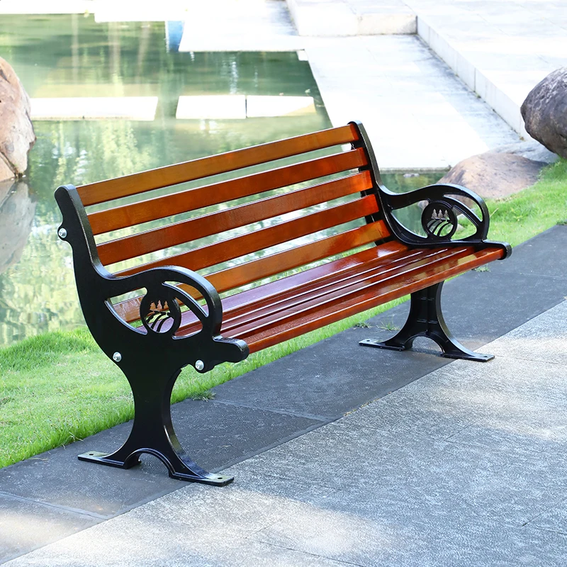 High quality cast aluminum metal bench home garden patio bench for decoration supplier