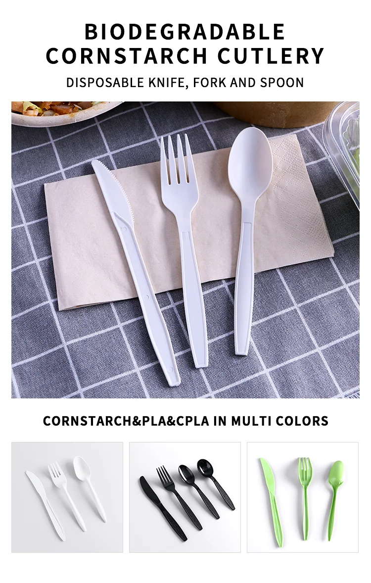 Heavy Duty Disposable Spoon Fork Cutlery Biodegradable Disposable ...
