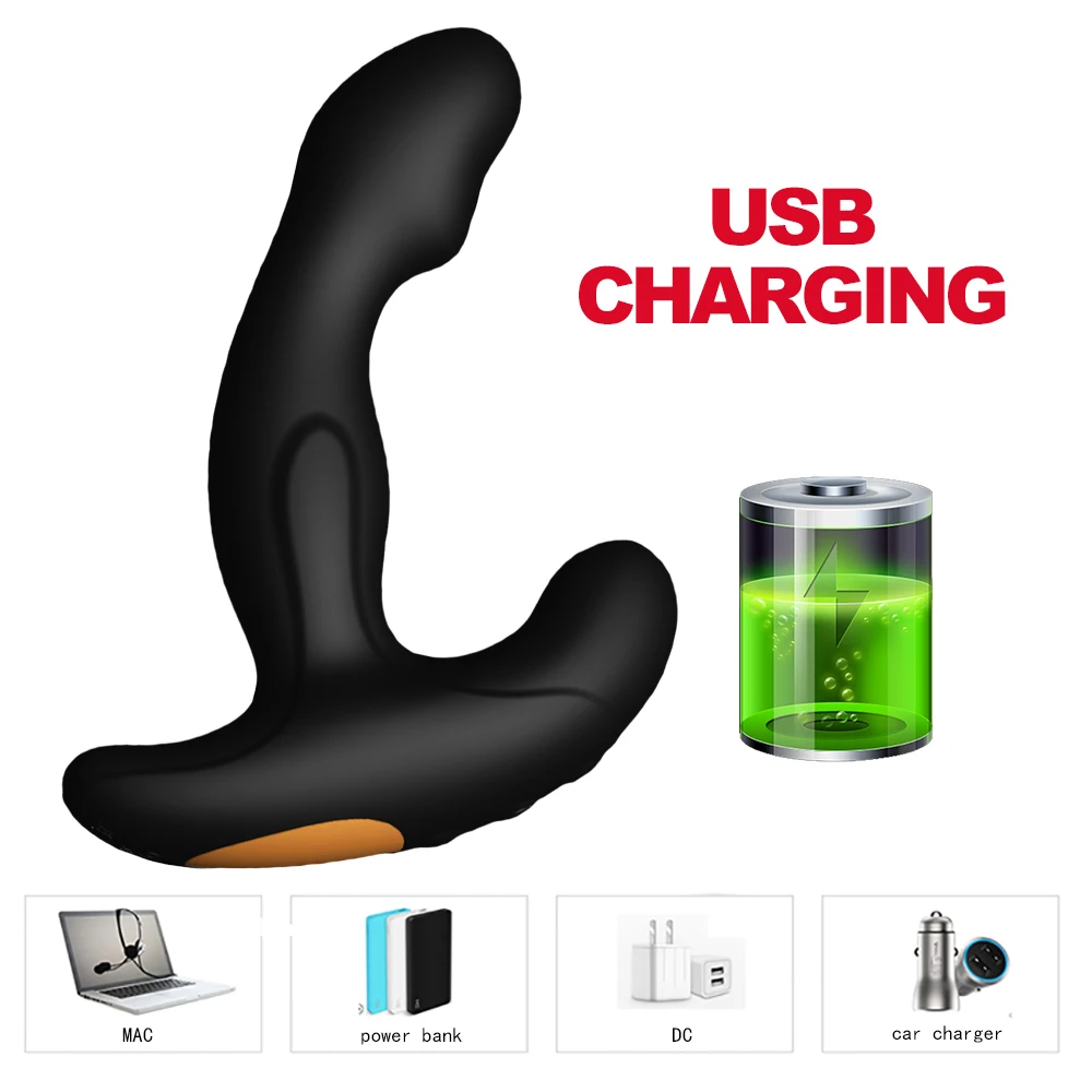 Prostate Massager Butt Plug Vibrator Dual Motor Men Male Sex Toys 12 Speed Smooth Silicone Dildo Anal Plug