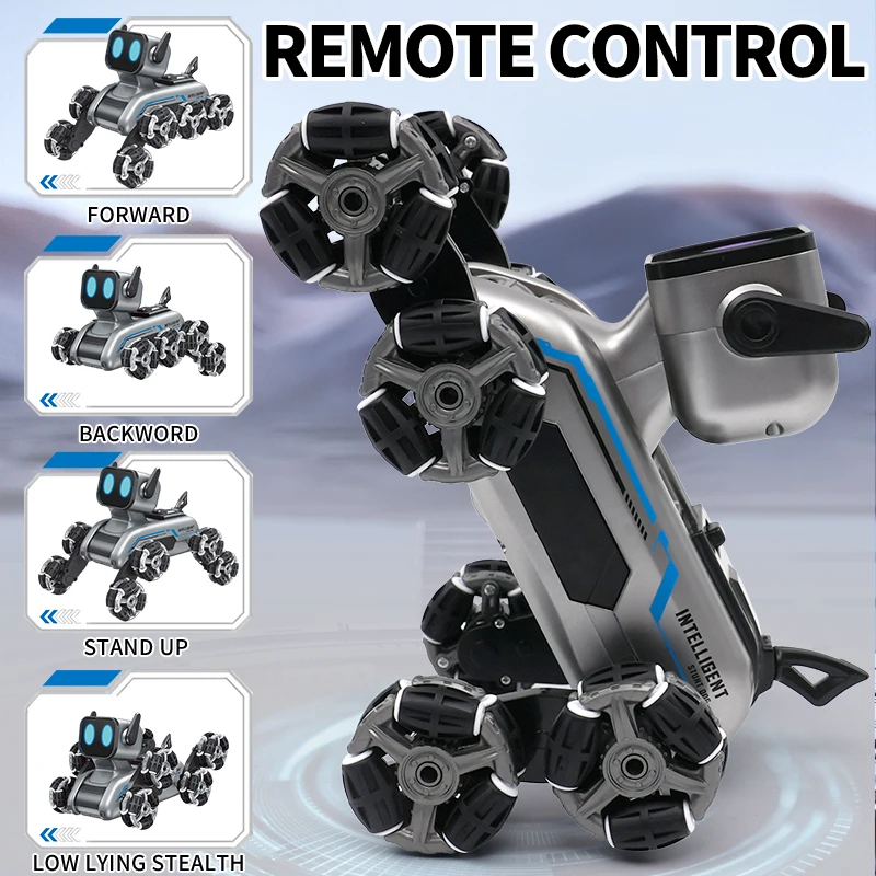 High Speed Remote Control Electronic Pet Dog Eight-wheel RC Controlled Electronic Smart Robot Dog Intelligent AI Educational Toy