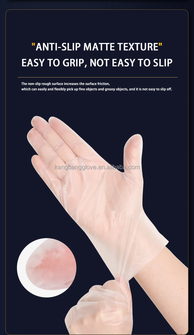 Tpe Restaurant Clear Poly Vinyl Glove Easy Work Pe Tpe Sanitary