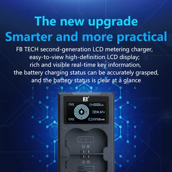 FB NP-W235 Battery LCD USB Dual Charger for Fujifilm Digital Camera Battery XS20 XT4 XT5 XH2s GFX100S GFX50SII Dual Input Port detail image
