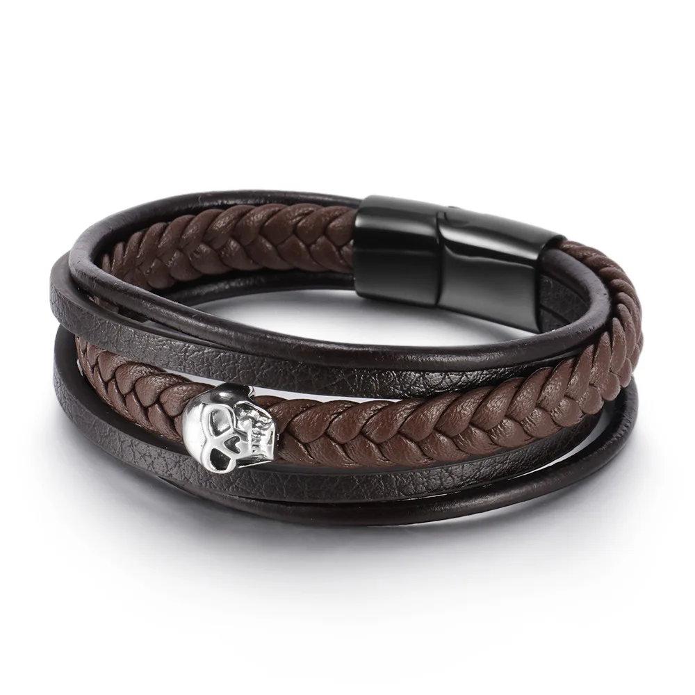 GOLDCHIC JEWELRY Bracciale Uomo in pelle, stile punk gotico serpente