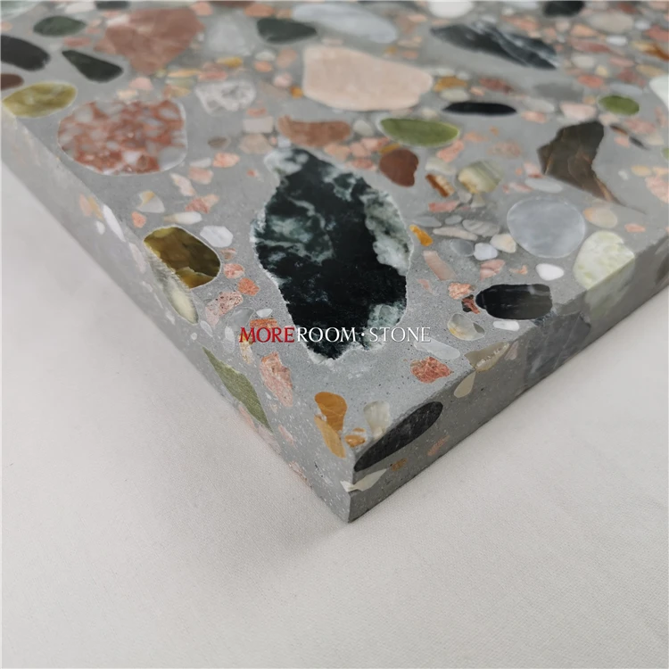 Multi Colors Natural Terrazzo Tiles Slab with Marble Chips