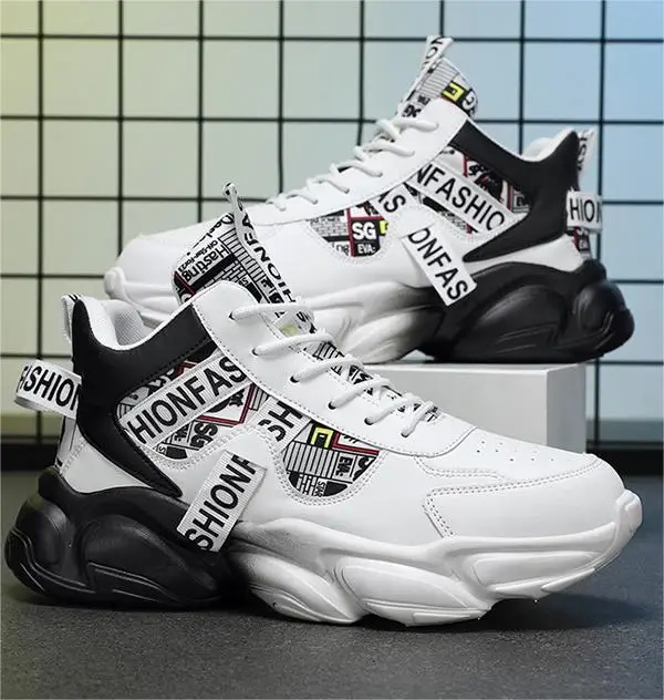 Men's shoes 2024 fall new breathable high-top trend inside booster sneakers
