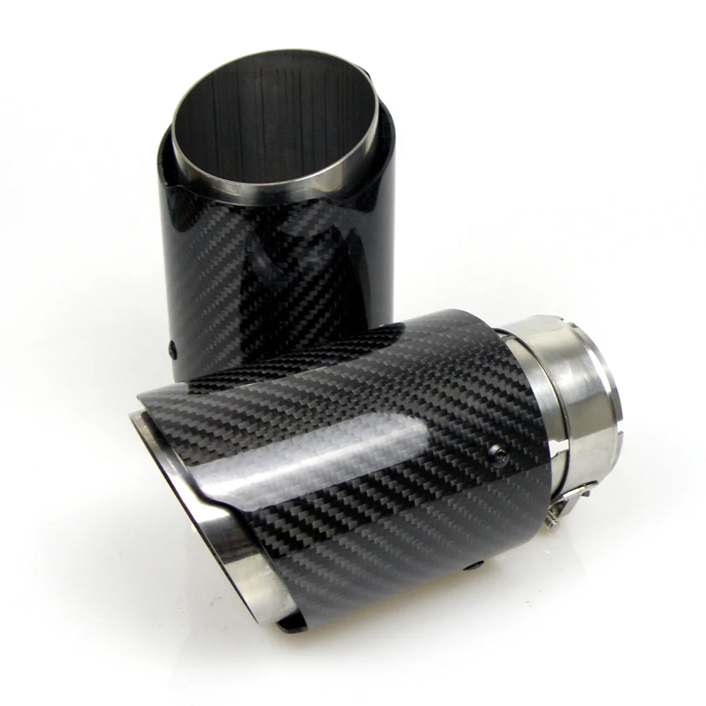 terminale di scarico auto Punte di scarico Scarico automatico Punta in fibra di carbonio Tubo liscio 63mm 89mm Accessorio per punta del tubo di ricambio per silenziatore di scarico automatico univer