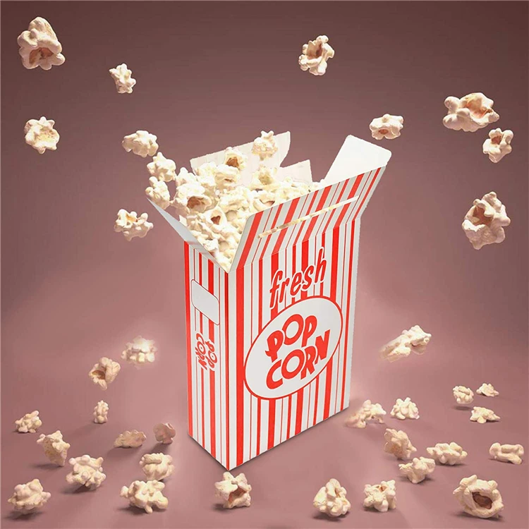 Personalized Custom Printed Logo Paper Packing Popcorn Boxes For Sale