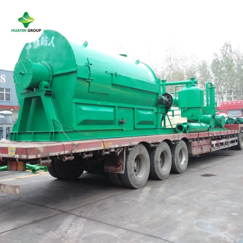 Recycling waste tire plastic to synthetic diesel fuel oil pyrolysis machine with installation