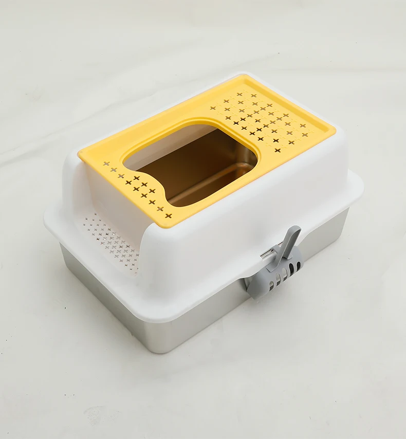 Innovative Stainless Steel Cat Litter Box Large Cat Toilet Fully Enclosed Portable Cat Cleaning Supplies manufacture