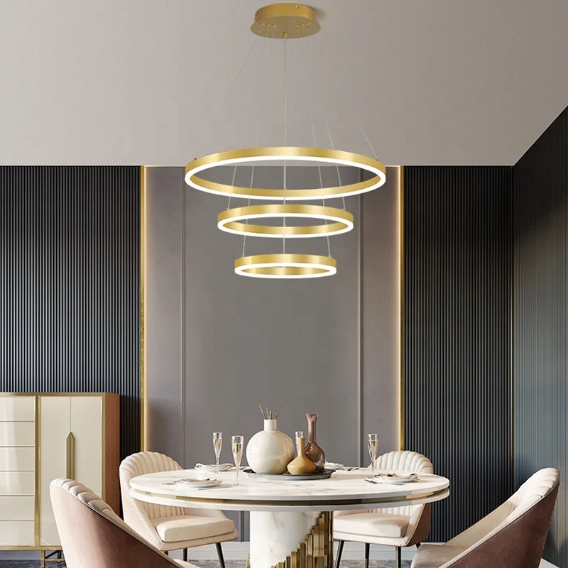Customization Circle Rings Ceiling Office New Modern Chandelier Lighting Pendant Hanging