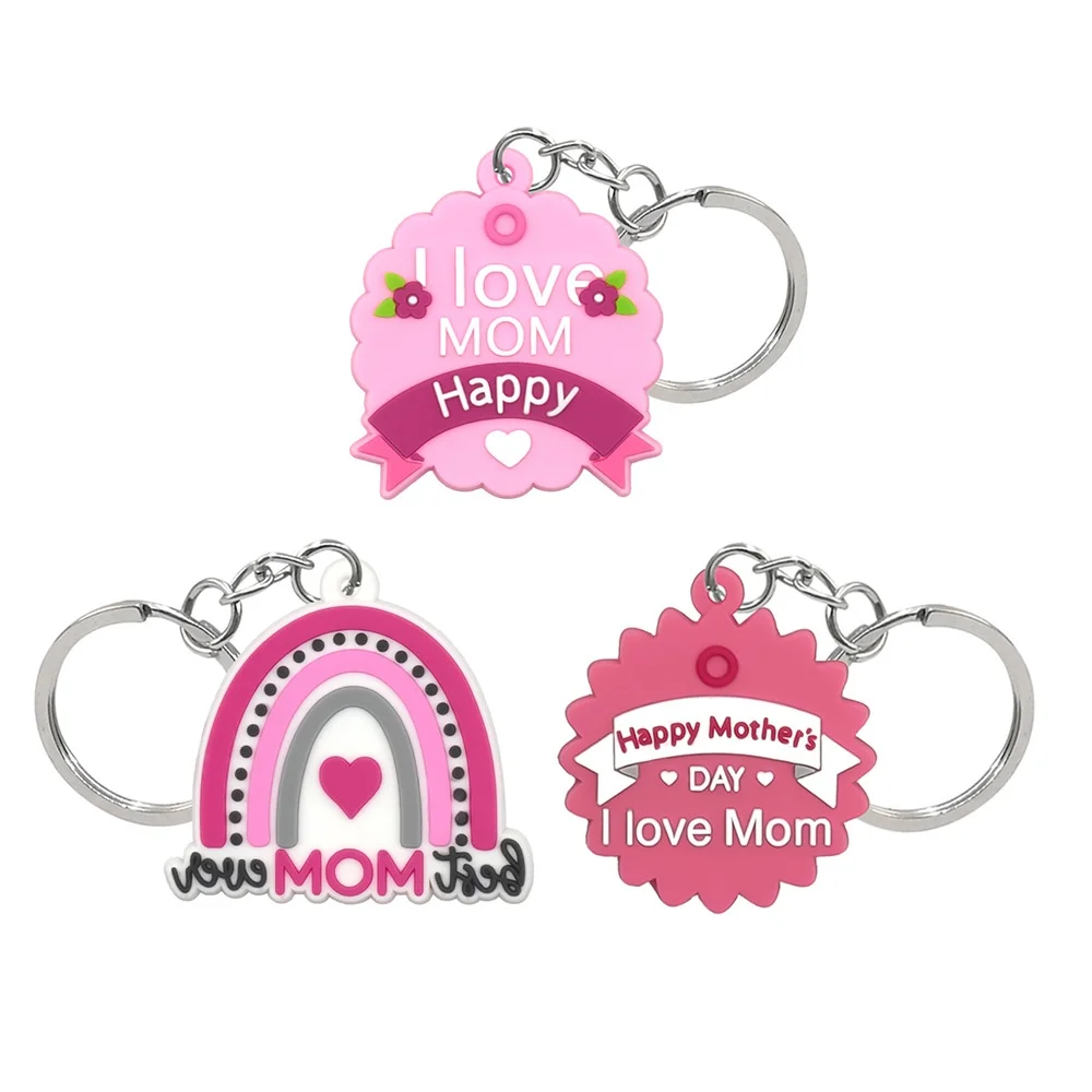 Customizable Logo Cross-Border Pink Series Metal Keychain Pendant New Cartoon Backpack Decoration Small Gift for Grateful Mother