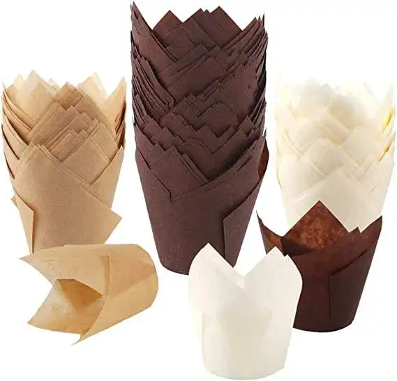 Tulip Cupcake Cups Oil-Proof Baking Cups Cupcake Liners Baking Paper Cup Liners Muffin Cupcake
