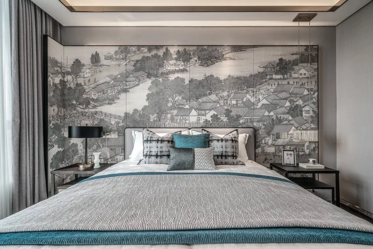 The Famous Picture of Riverside Scene at Qingming Festival High End Custom Wallpaper Wall Mural