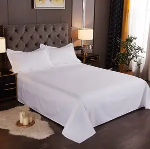 Modern Hotel White Cotton Bed Sheet Set Soft Breathable Wrinkle-Resistant Luxury 4-Piece