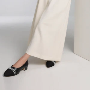 Women's Lightweight Chunky Heel Shoes Pointed Toe Casual Office & Wedge Shoes with Thick Heel