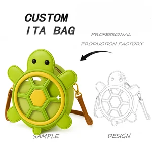 Custom Turtle Animal Shape Cartoon Ita Bag Custom Ita Bag Transparent Pvc Cute Messenger Ita Bag for Lady and Girls
