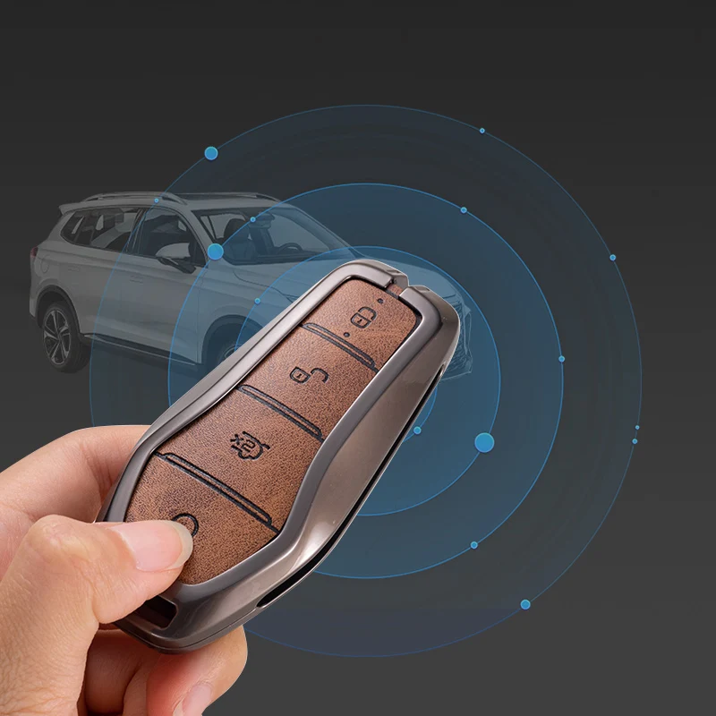 Smart Remote Keys Cover Song Plus Car Key Accessories Zinc Byd Yuan Qin Qlys Atto3 F3 Key Chain Luminous Metal Simple Cow Butler