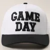 Cappellino da baseball adulto bianco e nero per il giorno della partita