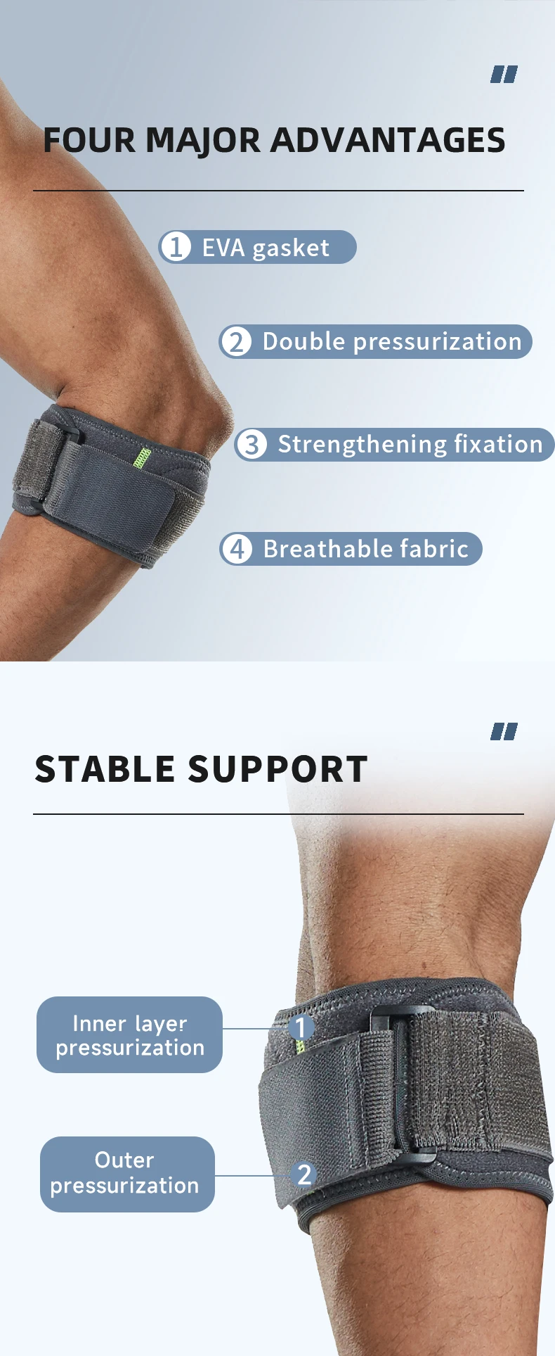 One Size Neoprene Wraps Tennis Elbow Support Band Relief For Tendonitis