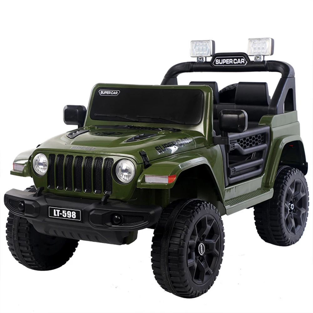 Cross-border Children Four-Wheel Electric Baby Remote Control Rideable Double-Seater Four-Wheel Drive Off-Road Swing Kid's Car