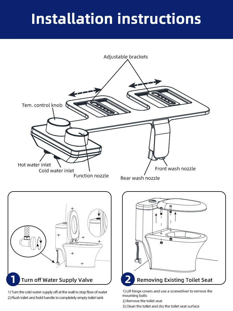 Buy Hot and Cold Water Non-electric Retractable Bidet Attachment Sanitary Ware Mechanical Bidet Toilet Seats For Bathroom manufacture