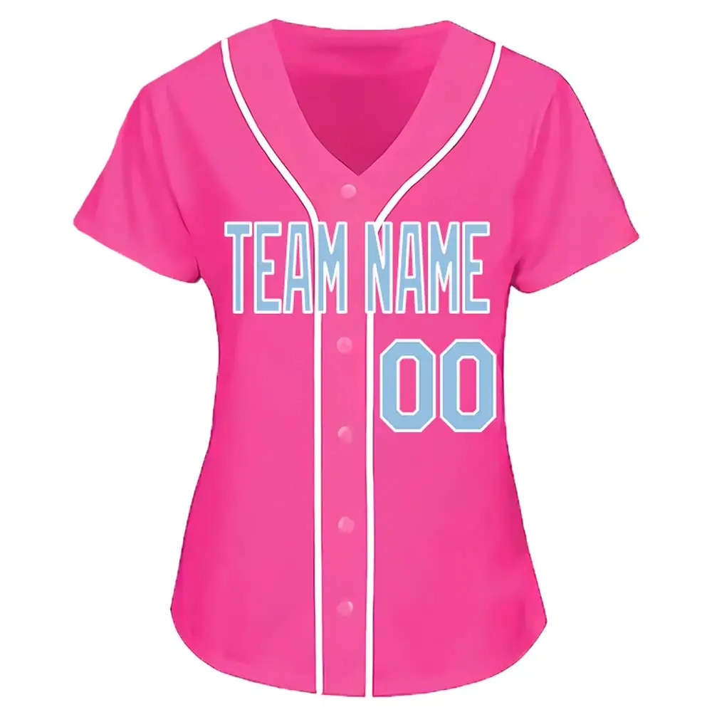 Breathable Sublimation Button up Digital Print Women Blank Pink Baseball  Jersey - China Baseball Jersey and Baseball Shirt price