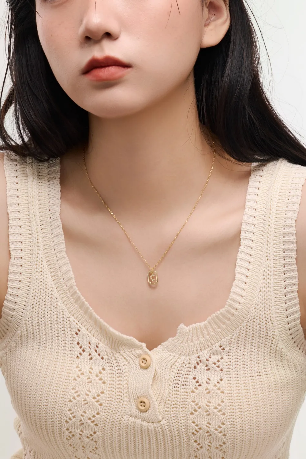 KAKODIY Initial Necklace Rhodium 14K Gold Plated 925 Sterling Silver 5A Zirconia Small Letter-C-Monogram Pendant Necklace detail 2