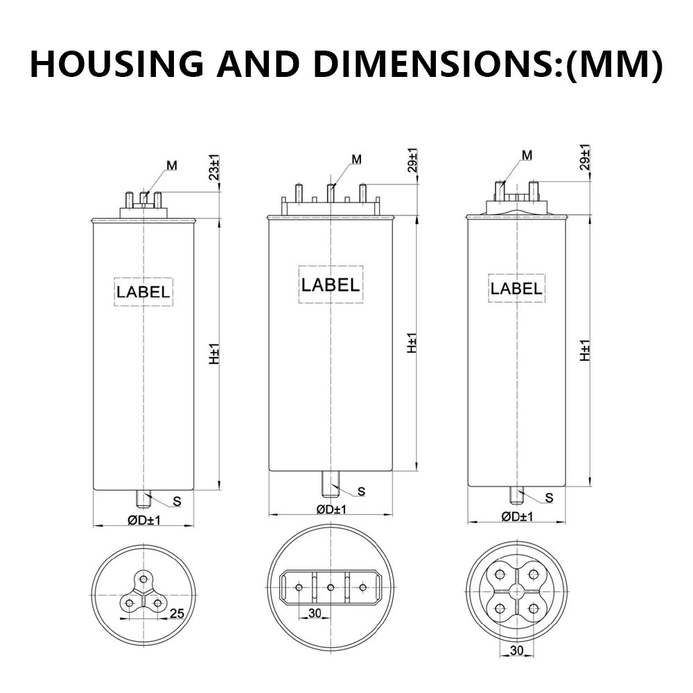 100V-660V Three-phase or Single-phase Kvar Self-healing Low-voltage Shunt Capacitor factory