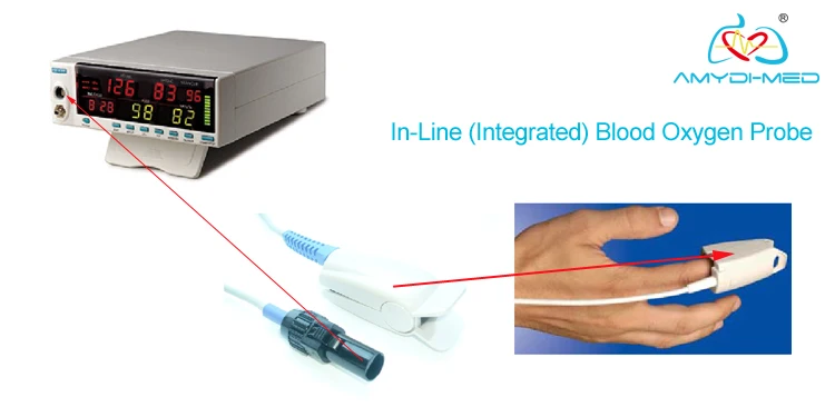 SpO2 Sensor Cable Compatible With CSI 503DX 3.0m Length with DB9-6P Plug Style for Adult Finger Clip