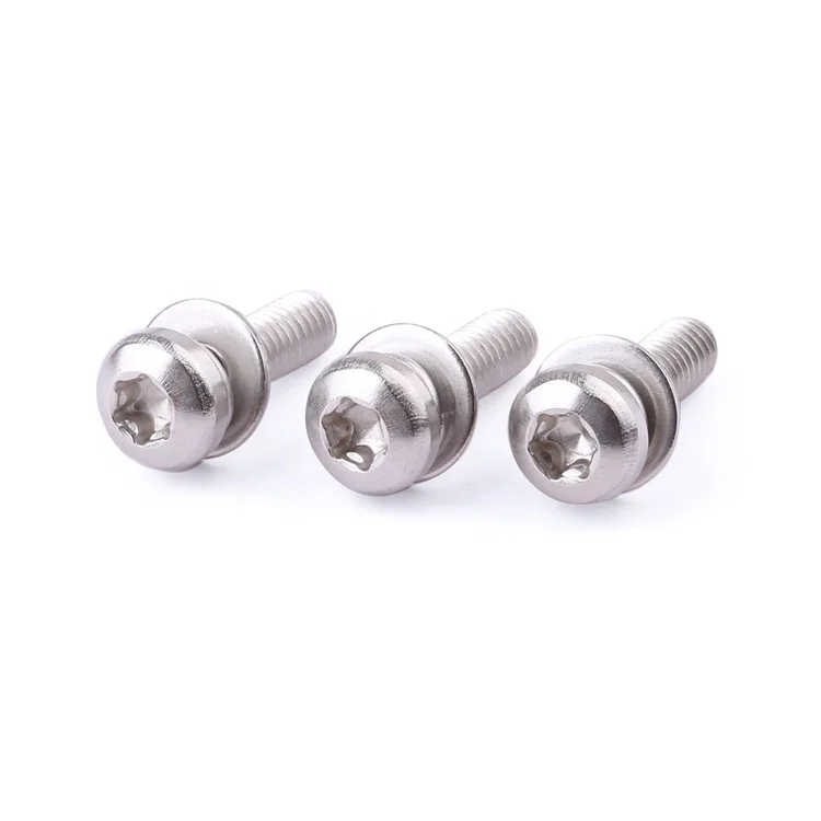 Factory fastener M2-M8 stainless steel pan head flat washer sems screw with sems machine combined screw