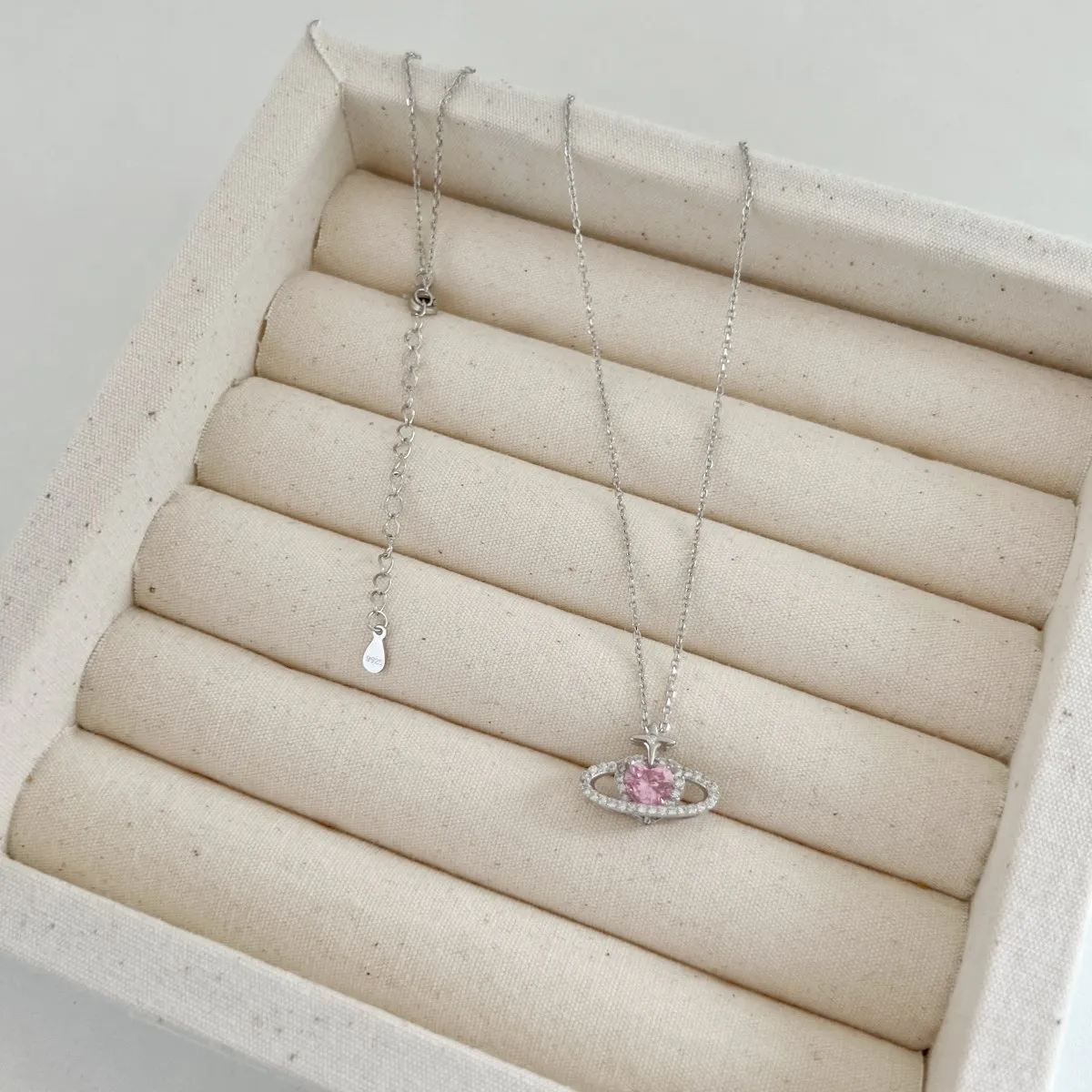 KAKODIY Boutique Jewelry 925 Sterling Silver Chain Necklace Heart Shape Pendant Women's Necklace Earrings Ring Jewelry Set detail 5