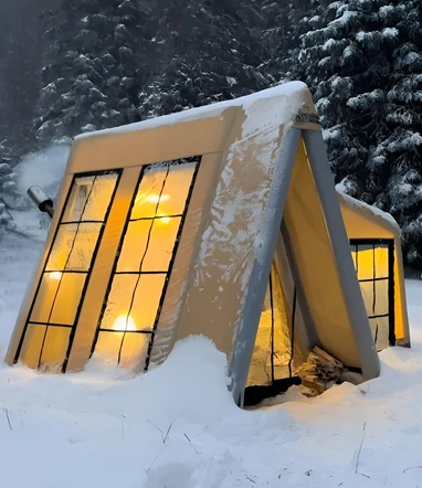 Groes Aufblasbares Luftwrfel-Zelt mit Outdoor-Winterzelten gegen Klte  Camping Winter-Isolation