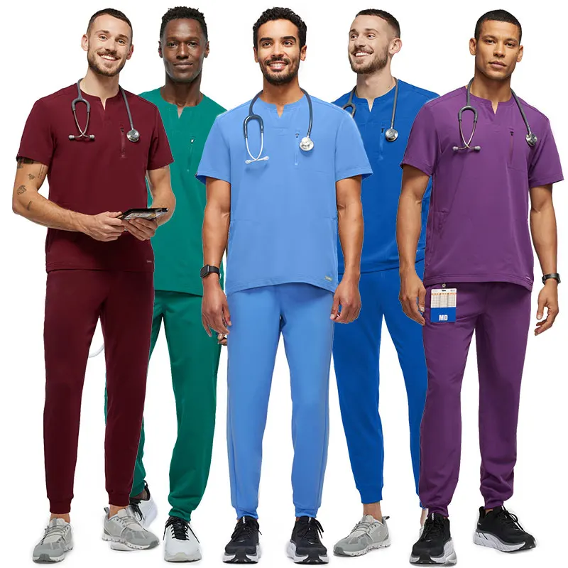 Fashion Medical Men Greys Anatomy Nurse Scrubs Uniforms Sets Tall Royal