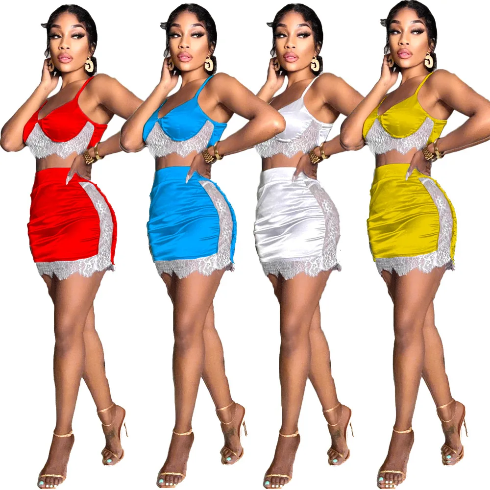 Best Selling Product 2022 Patchwork Lace Bra Mini Skirt Set Bodycon Crop  Top Skirt Sets Women 2 Piece Outfits - Buy Crop Top 2 Piece Set,Womens 2  Piece Summer Set Shorts,Summer Two Piece Outfits For