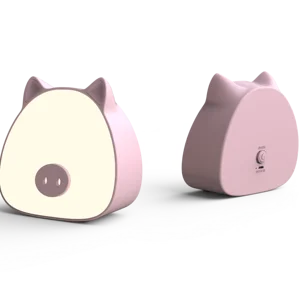 LED Piggy Novelty Lamp 3 Color Modes Dimmer Nursery Nightlight Rechargeable Touch Lamp for Breastfeeding Toddler Baby Kids Lamp