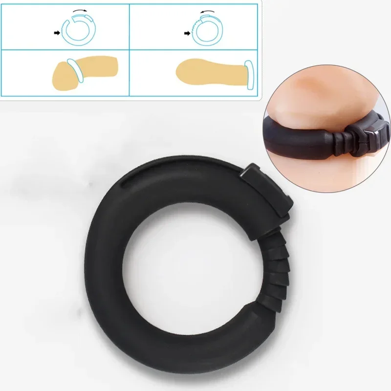Adjustable Silicone O Type Foreskin Resistance After Rings Penis Cock