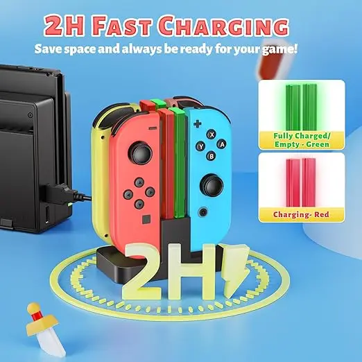 product charging dock compatible with nintendo switch for joy con  oled model controller charger stand station charger-30