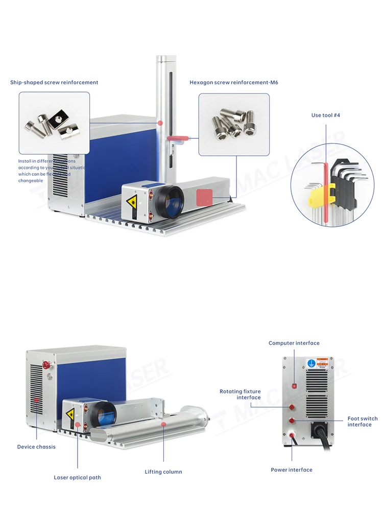 China  MZF Serial Split Portable Model  20w 30w  Fiber Laser Marking Machine for Precious Gold Pendant Diamond Ring