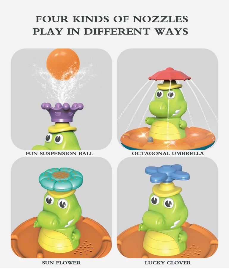 Baby Bathtub crocodile Spray Water Floating Ball Bath Water Spray Toy Shower Baby Bath Sprinkler Toy for Baby