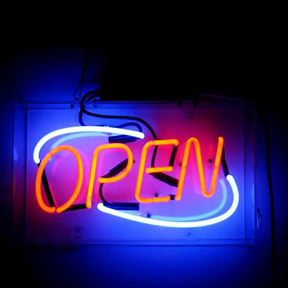 Open neon sign with clear acrylic glass tubing neon light sign flex led neon light oem  china supplier