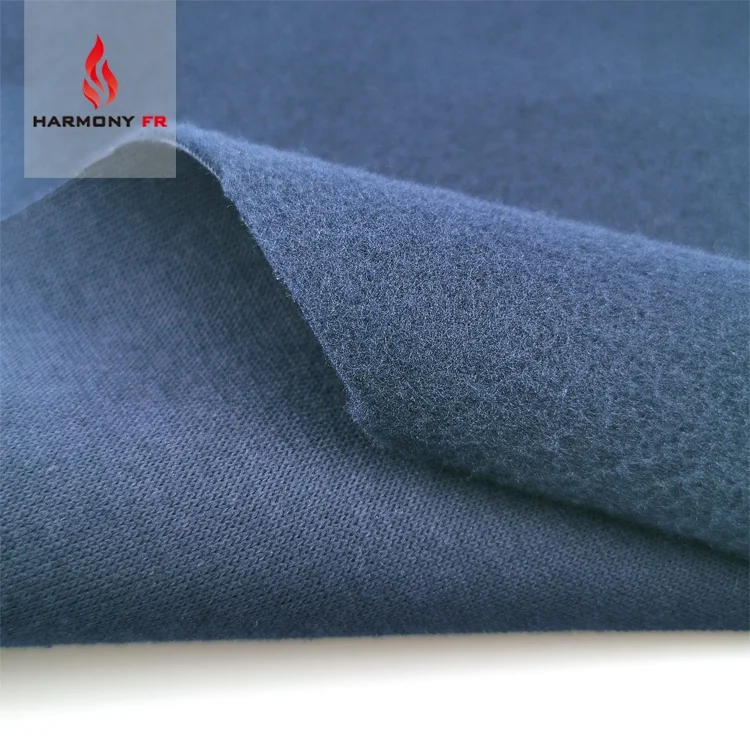 Оптовая продажа NFPA 2112 OEM сервис Пользовательский логотип 380gsm трикотаж чистый 100% хлопок огнестойкие флисовые ткани
