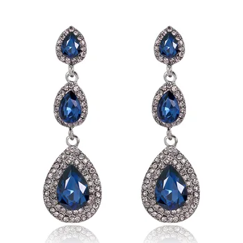 DRBA084 Fashion Tear drop earrings Rhinestones earrings Trendy Crystal stud teardrop earrings wholesale