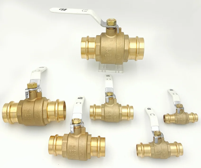Plumbing 1/2"-2" Female Thread Press Ball Valve with White Aluminum Handle
