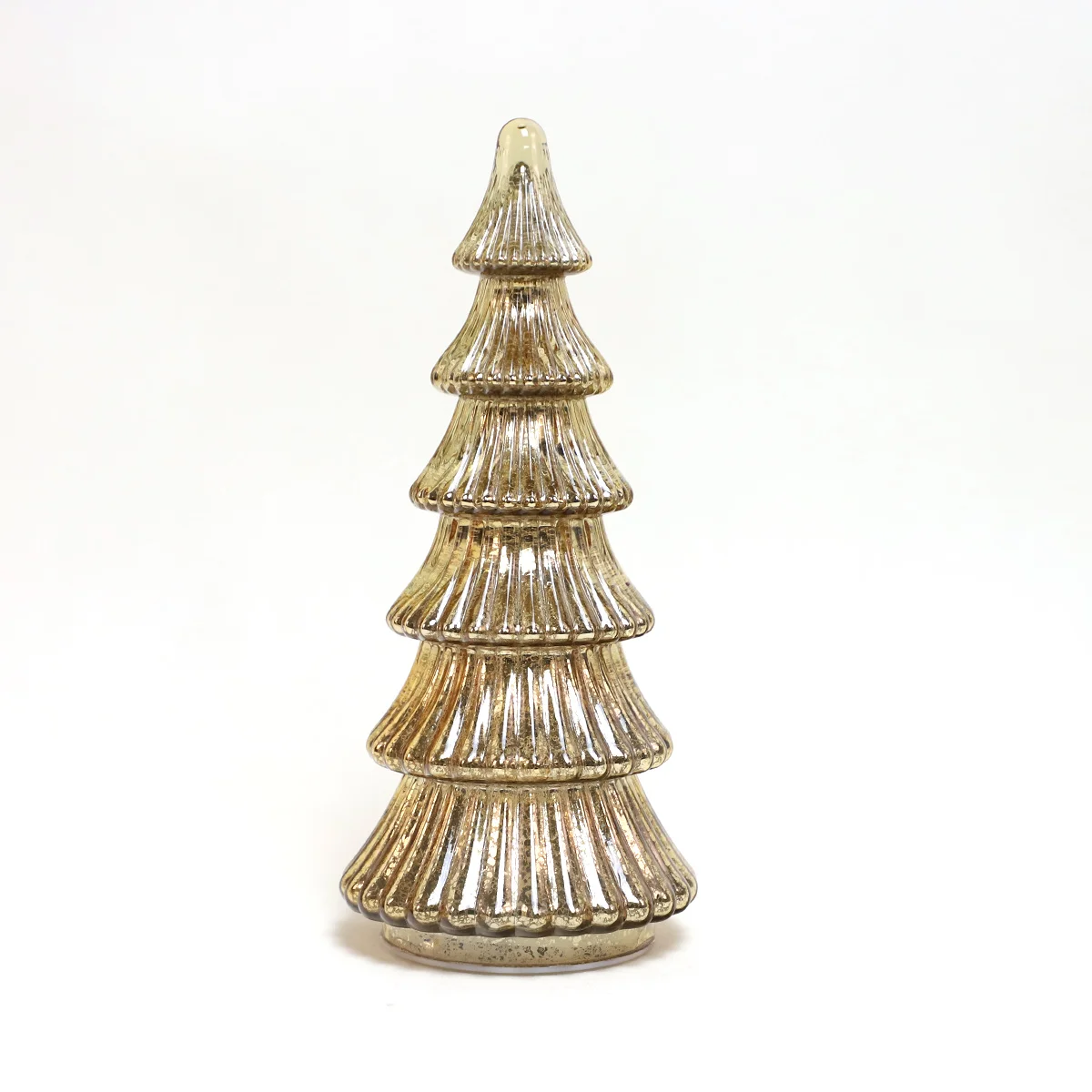 Accept OEM&ODM Cheap price Luxury pine cone hand blown glass Christmas tree with led lights