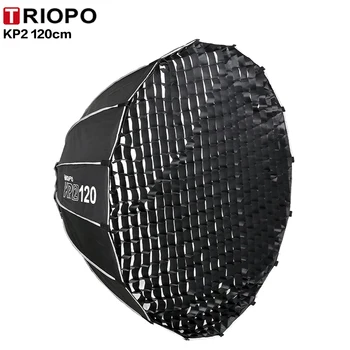 TRIOPO KP2-120 KP2 120cm Portable Quick Release Deep Parabolic Softbox Bowens Mount With Grid Photography Studio Video Flash