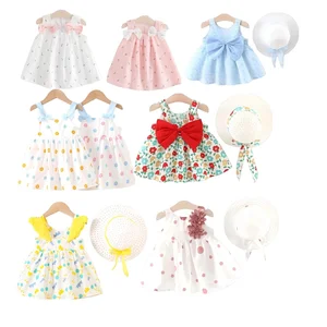 Wholesale Girls Fashion Cartoon Children Outfits Sleeveless Skirt Shorts Baby Girl Clothing Sets