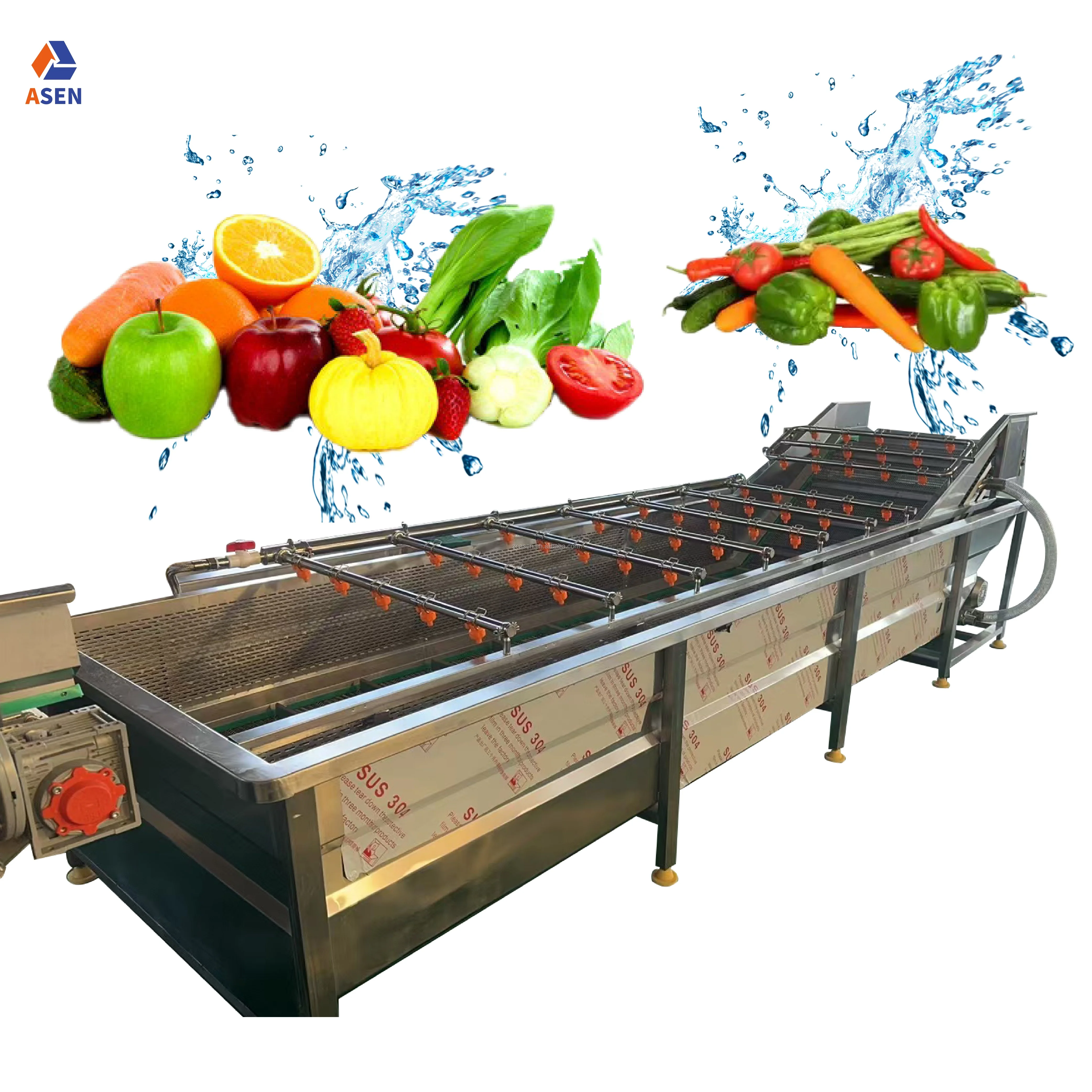 Ginger Cucumber Tomato Fruit Washing Machine Sorting Processing Line Vegetable Cleaning Equipment