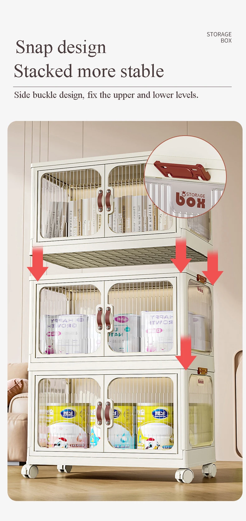 Hot Sale Foldable Plastic Storage Box 45cm Width Folding Storage Box