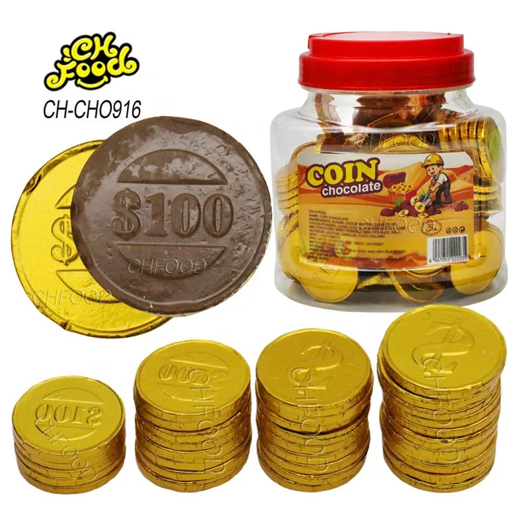Halal Wholesale Hot Selling Golden Chocolate Coin Sweet Candy OEM Snack Food